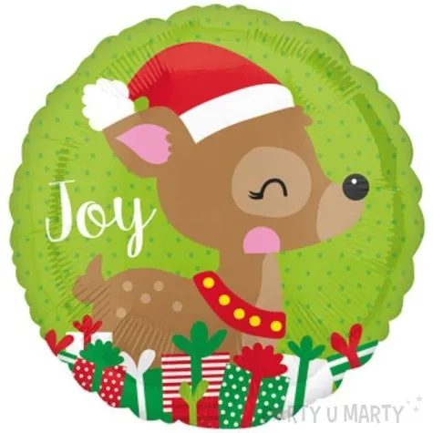 balon foliowy swiateczny renifer joy amscan 17 rnd