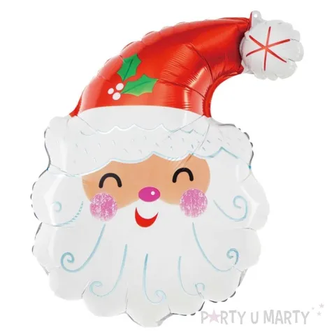 balon foliowy swiety mikolaj z bialym pomponem partypal 24 shp