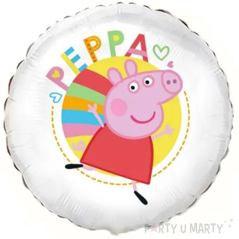 balon foliowy swinka peppa bialy flexmetal 18 rnd