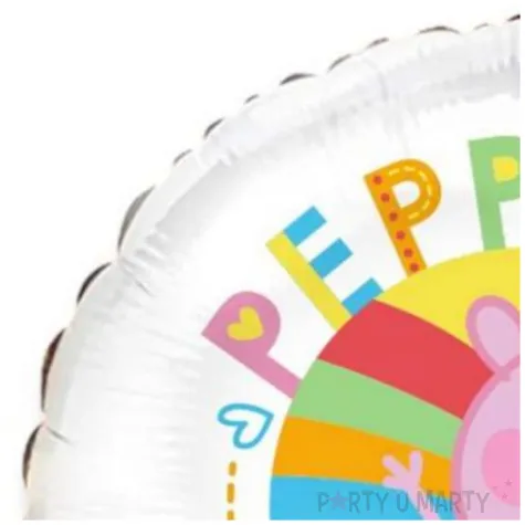 balon foliowy swinka peppa bialy flexmetal 18 rnd