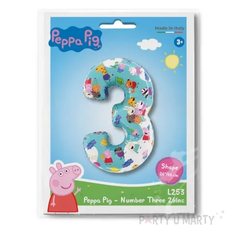 balon foliowy swinka peppa cyfra 3 grabo 26 dgt