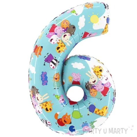 balon foliowy swinka peppa cyfra 6 grabo 26 dgt