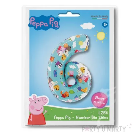 balon foliowy swinka peppa cyfra 6 grabo 26 dgt