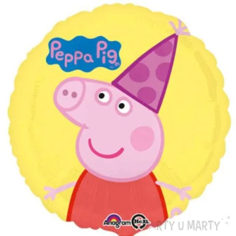 balon foliowy swinka peppa w czapce amscan 18 rnd