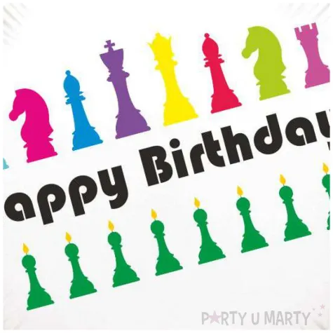 balon foliowy szachy happy birthday bialy 18