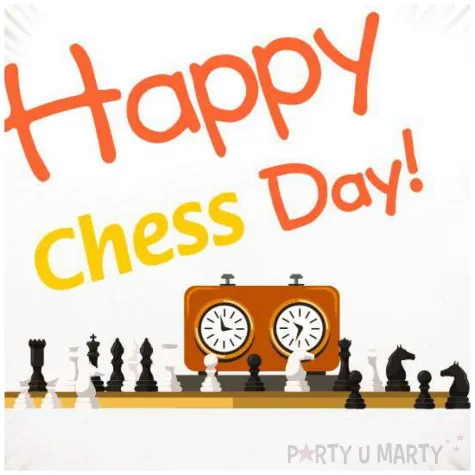 balon foliowy szachy happy chess day bialy 18