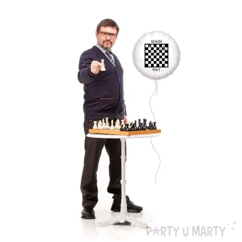 balon foliowy szachy plansza szach mat bialy 18