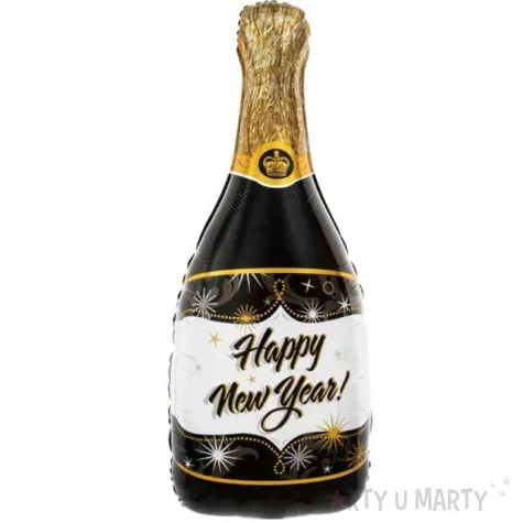 balon foliowy szampan happy new year czarny partypal 39 shp