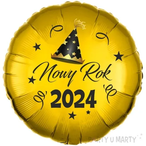 balon foliowy szampanski nowy rok 2024 zloty 18 rnd