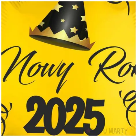 balon foliowy szampanski nowy rok 2025 zloty 18 rnd