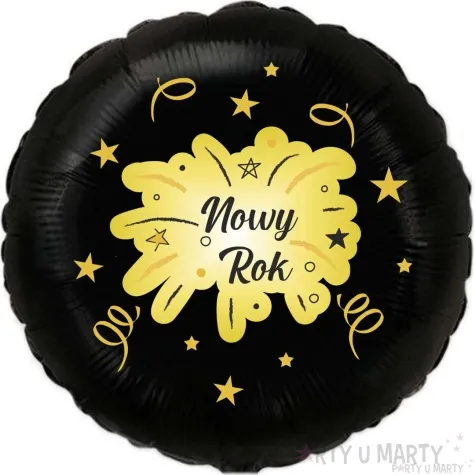 balon foliowy szampanski nowy rok czarny 18 rnd