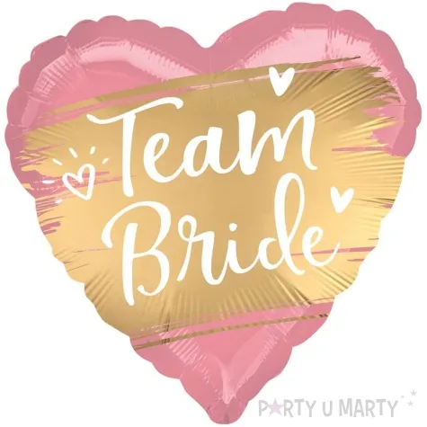 balon foliowy team bride serce rozowy amscan 18 hrt