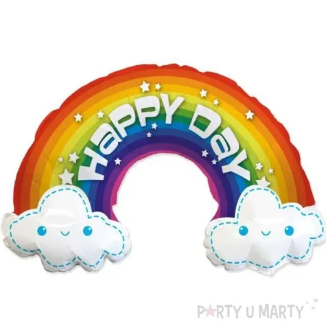 balon foliowy tecza z chmurkami kolorowy flexmetal 24 shp