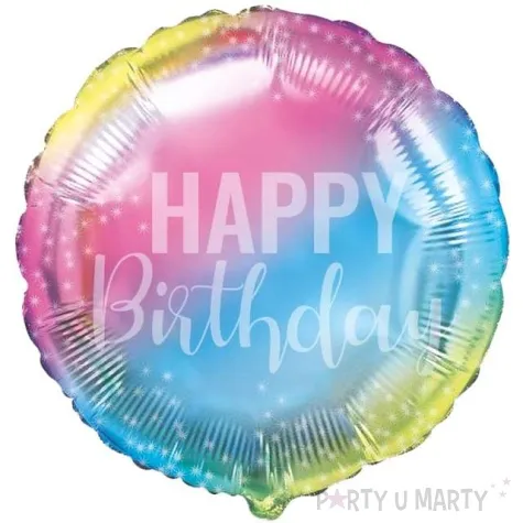 balon foliowy teczowe happy birthday flexmetal 18 rnd