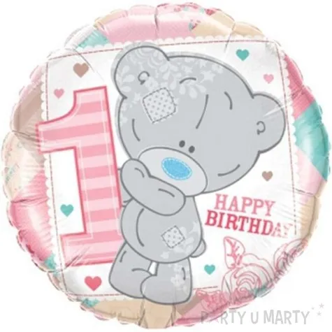 balon foliowy teddy bear girl 1 urodziny qualatex 18 rnd
