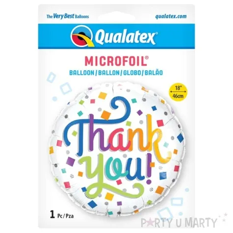 balon foliowy thank you qualatex 18 rnd