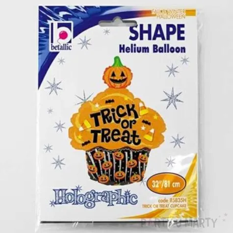 balon foliowy trick or treat babeczka halloweenowa betallic 32 shp