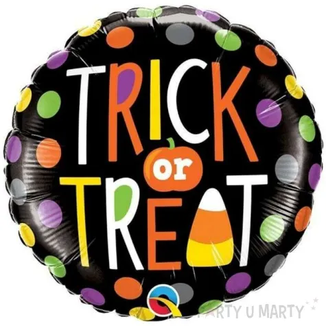 balon foliowy trick or treat qualatex 18 rnd