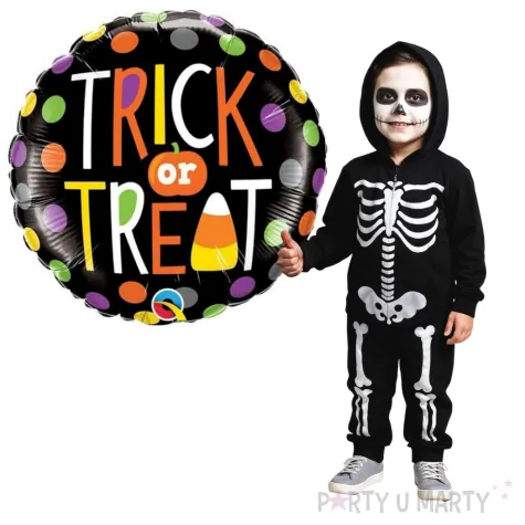 balon foliowy trick or treat qualatex 18 rnd