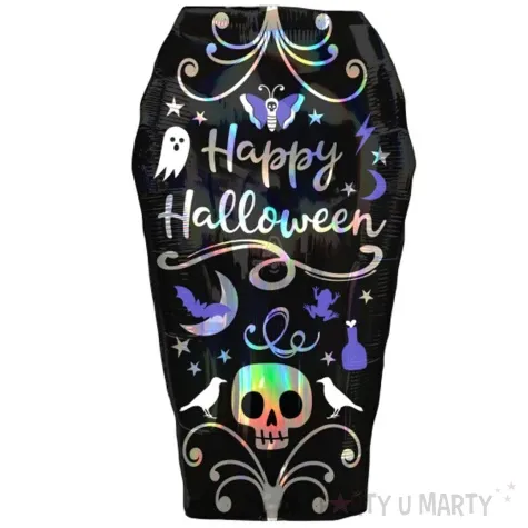 balon foliowy trumna happy halloween czarny amscan 27 shp