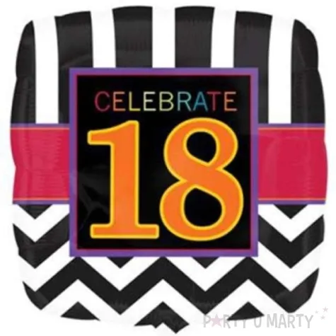 balon foliowy urodziny 18 amscan 18 sqr