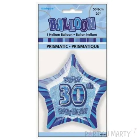 balon foliowy urodziny 30 niebieski unique 20 str