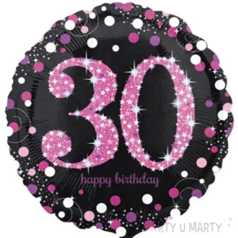 balon foliowy urodziny 30 rozowy amscan 18 rnd