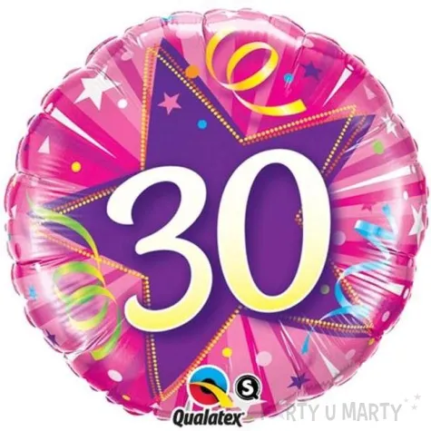 balon foliowy urodziny 30 rozowy qualatex 18 rnd