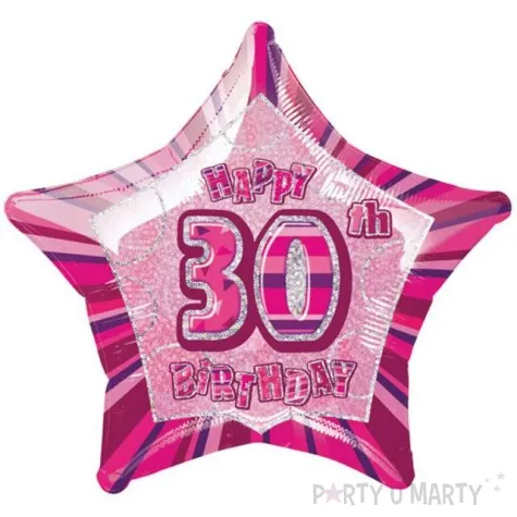balon foliowy urodziny 30 rozowy unique 20 str