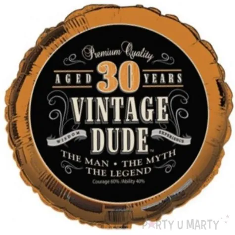 balon foliowy urodziny 30 vintage creativeconverting 18 rnd