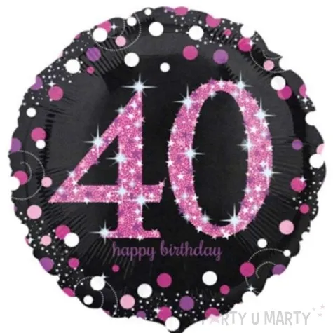 balon foliowy urodziny 40 amscan rozowy 18 rnd