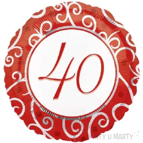 balon foliowy urodziny 40 czerwony qualatex 18 rnd