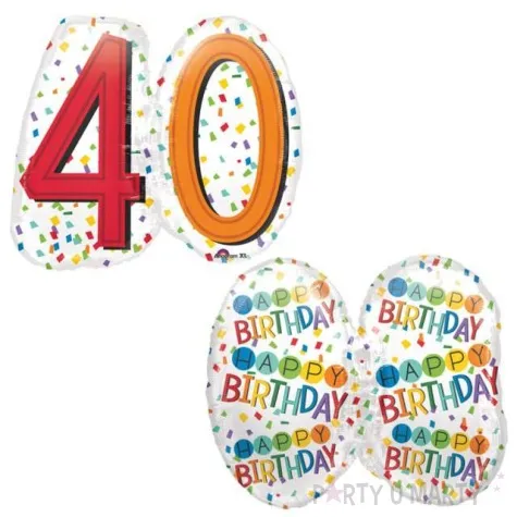 balon foliowy urodziny 40 rainbow birthday amscan 25 shp