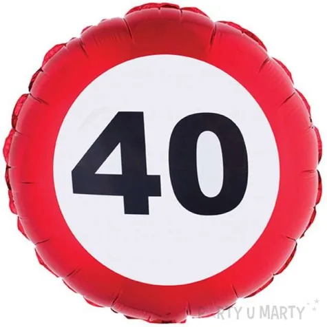 balon foliowy urodziny 40 traffic birthday czerwony funny fashion 18 rnd