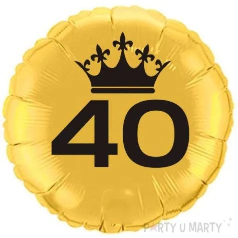 balon foliowy urodziny 40 zloty 18 rnd