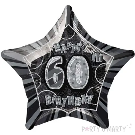 balon foliowy urodziny 60 czarny unique 20 str