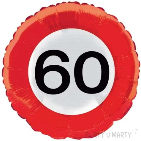 balon foliowy urodziny 60 czerwony folat 18 rnd
