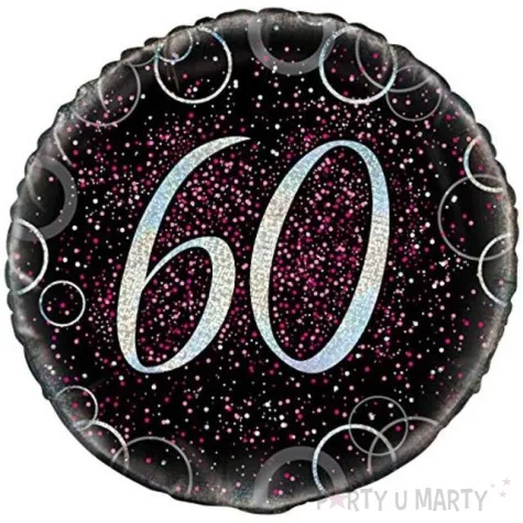 balon foliowy urodziny 60 glitz rozowy unique 18 rnd