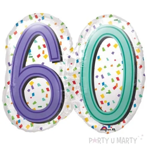 balon foliowy urodziny 60 rainbow birthday amscan 25 shp