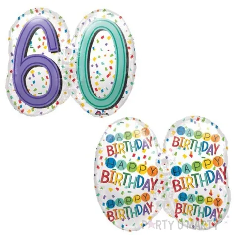 balon foliowy urodziny 60 rainbow birthday amscan 25 shp