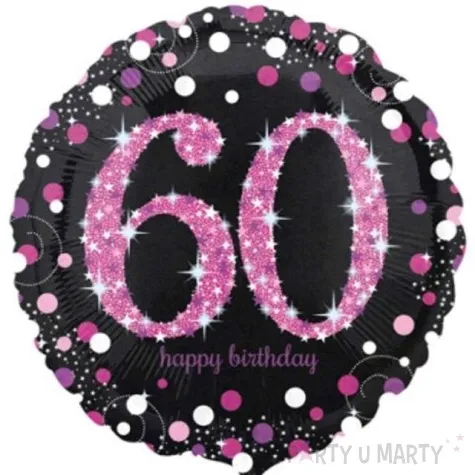 balon foliowy urodziny 60 rozowy amscan 18 rnd