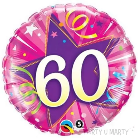 balon foliowy urodziny 60 rozowy qualatex 18 rnd