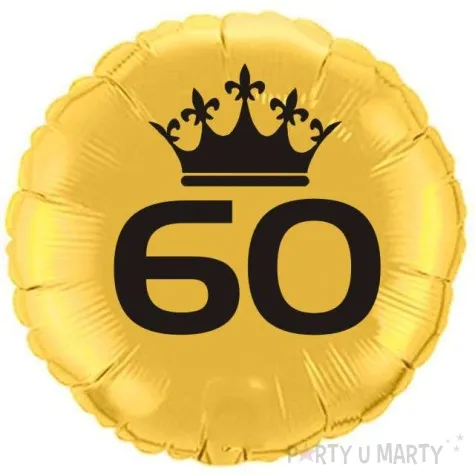 balon foliowy urodziny 60 zloty 18 rnd