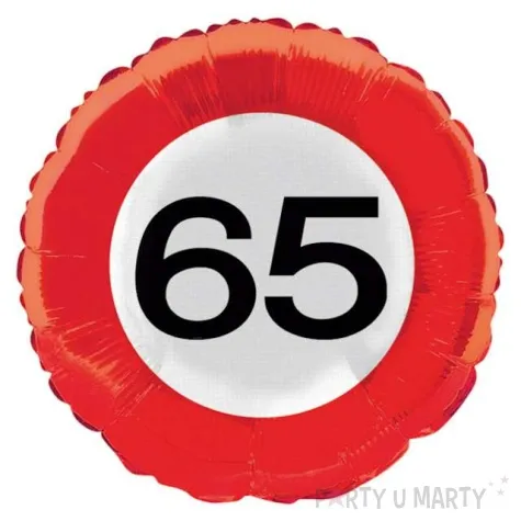 balon foliowy urodziny 65 traffic birthday czerwony folat 18 rnd