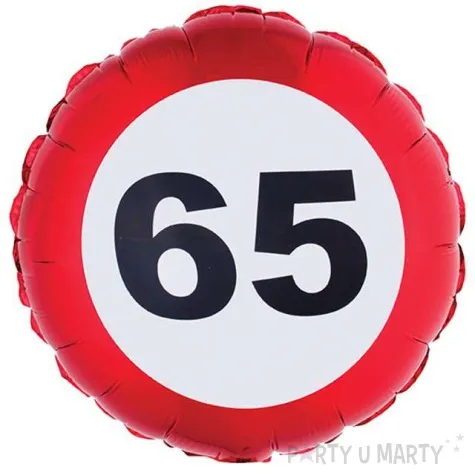 balon foliowy urodziny 65 traffic birthday czerwony funny fashion 18 rnd