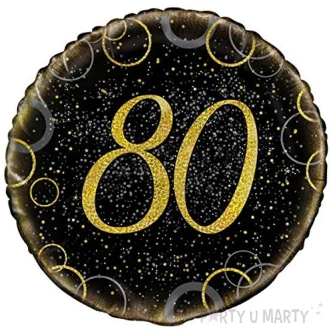 balon foliowy urodziny 80 glitz zloty unique 18 rnd