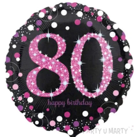 balon foliowy urodziny 80 rozowy amscan 18 rnd