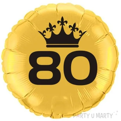 balon foliowy urodziny 80 zloty 18 rnd