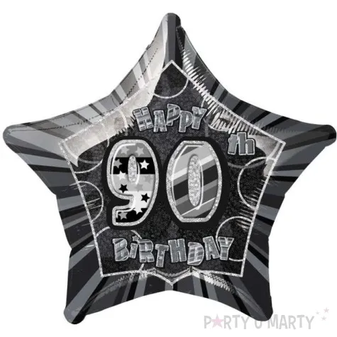 balon foliowy urodziny 90 czarny unique 20 str