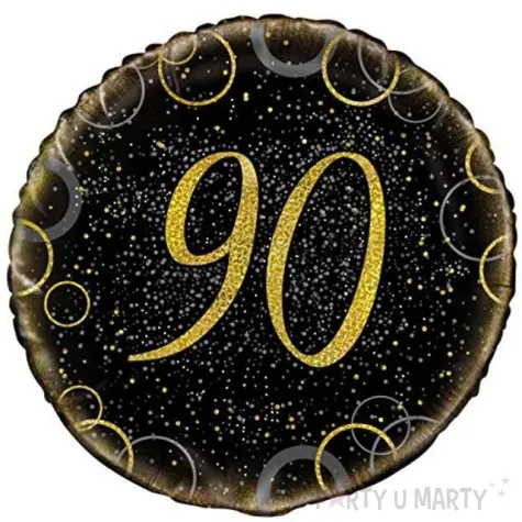 balon foliowy urodziny 90 glitz zloty unique 18 rnd